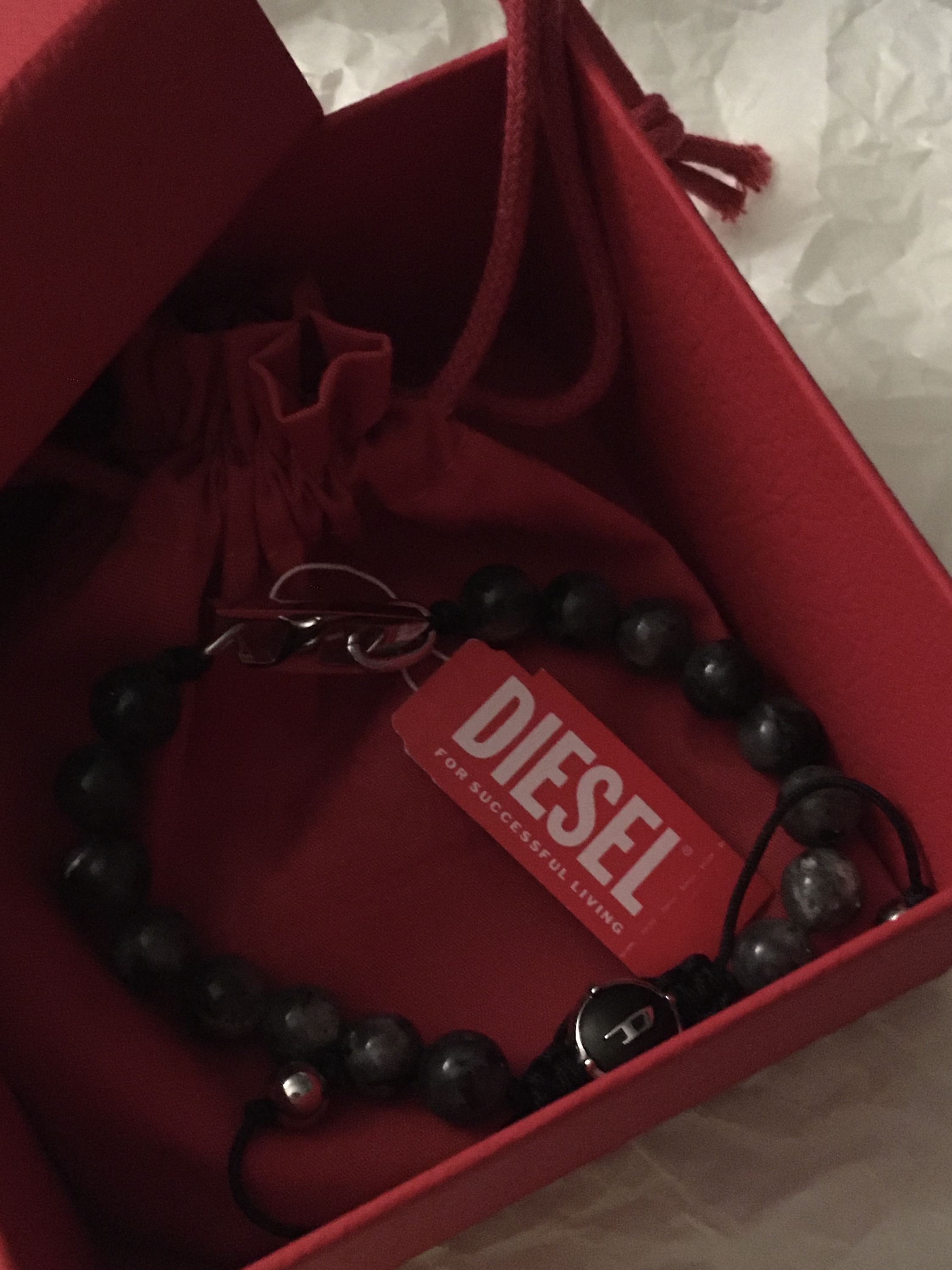 Diesel Dx1339 Labradorite Beaded Bracelet Multicolor 착용 스타일