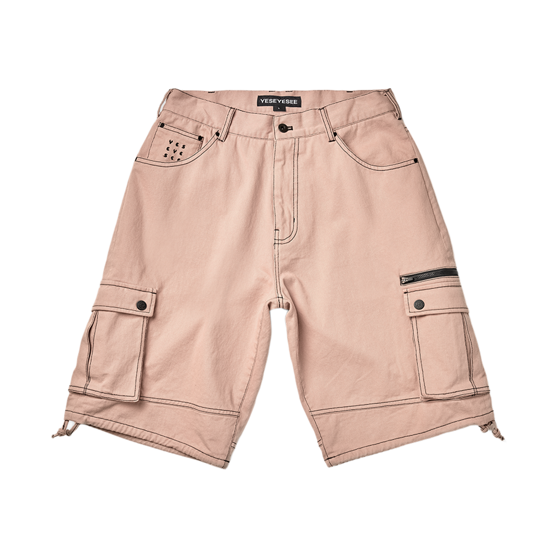 [더블적립]예스아이씨 콘트라스트 스티치 카고 쇼츠 코랄([더블적립]YESEYESEE Contrast Stitch Cargo Shorts Coral) - 1