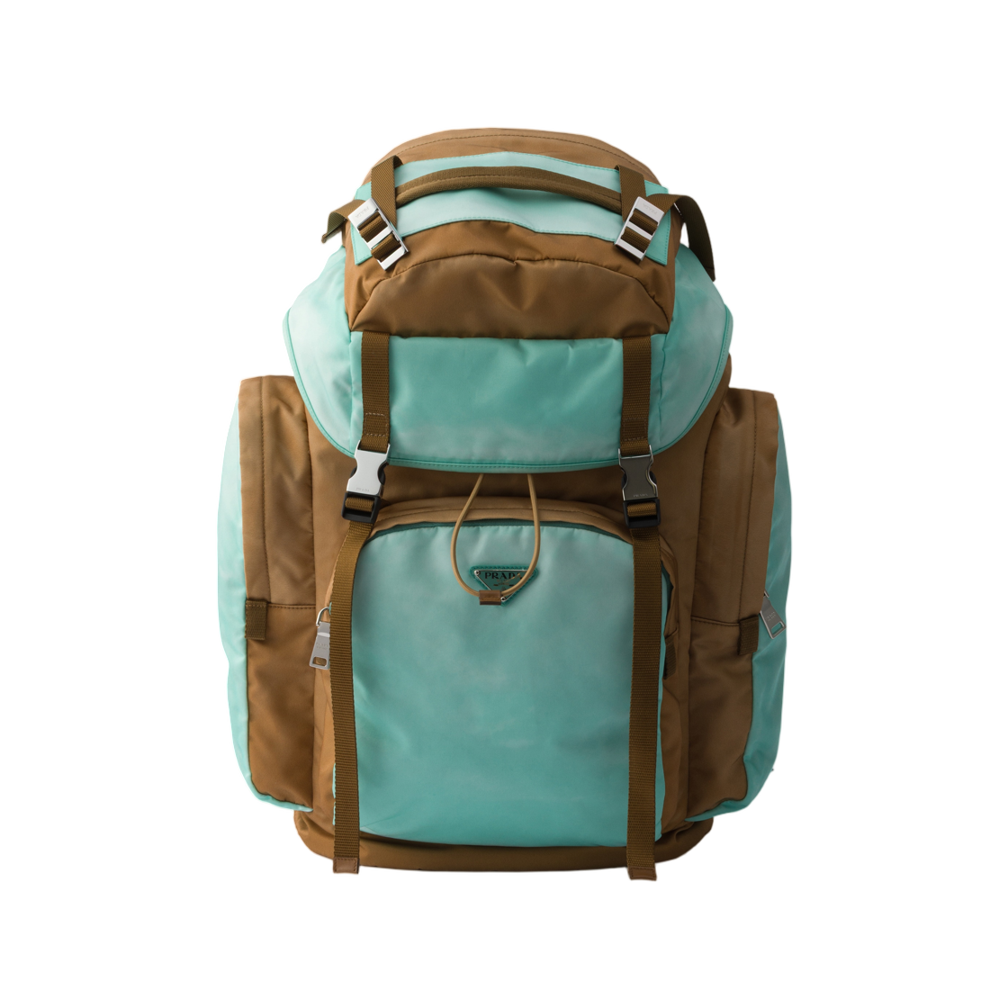 2VZ120-2HE6-F05DY Prada Large Re-Nylon and Saffiano Leather Backpack Brandy Jade