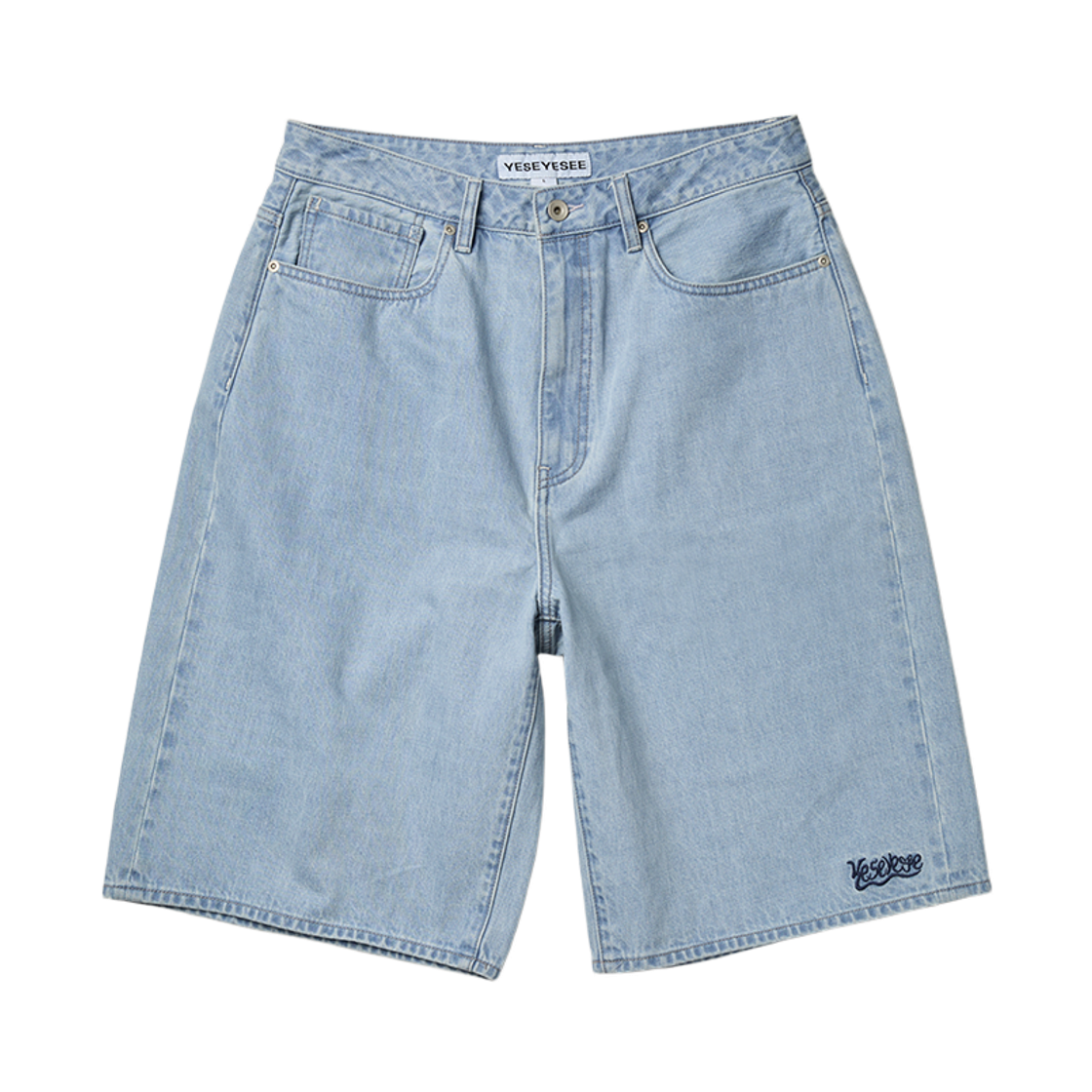 [더블적립]예스아이씨 카프 컷 데님 쇼츠 라이트 인디고([더블적립]YESEYESEE Calf Cut Jort Light Indigo) - 1