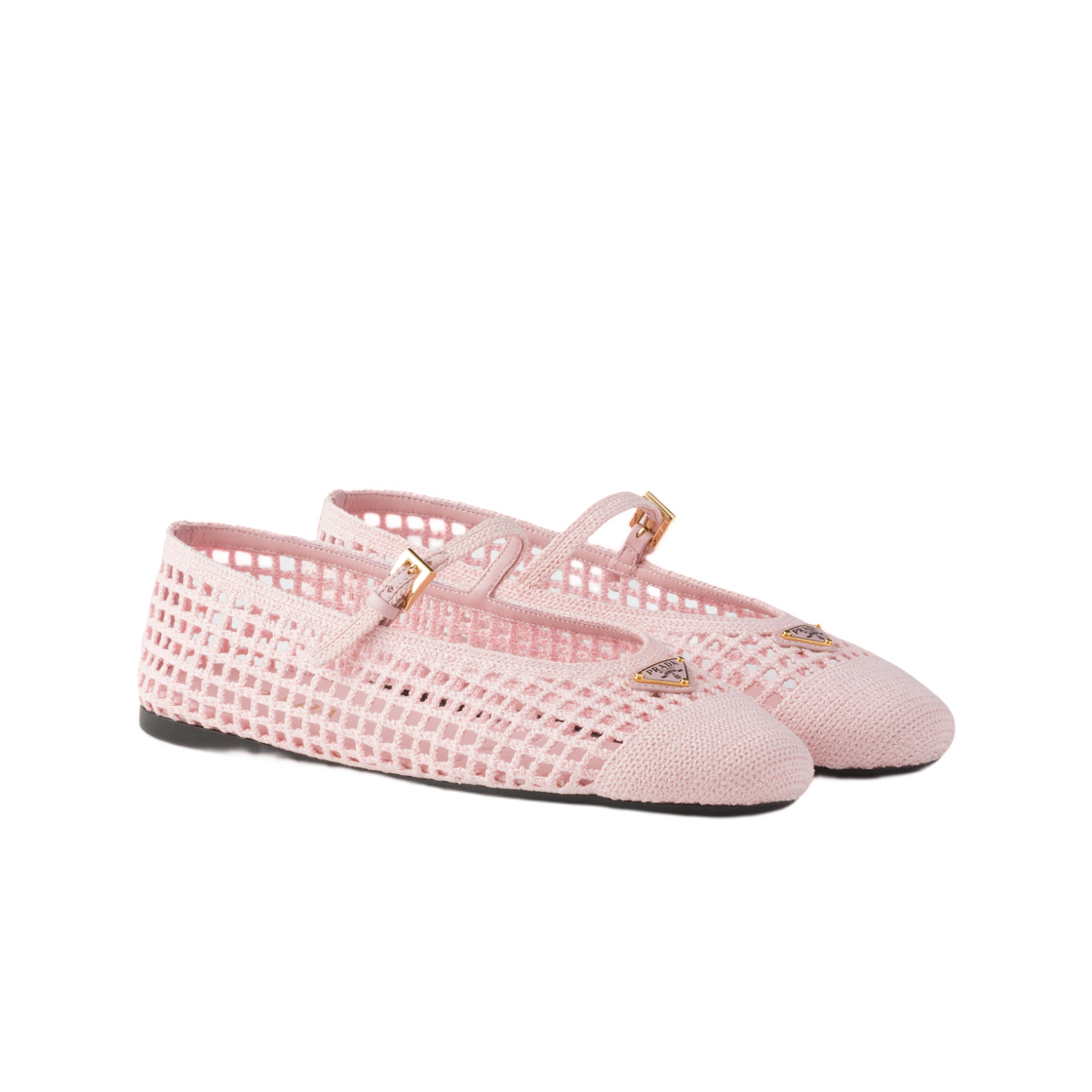 (W) 프라다 크로쉐 발레리나 오키드 핑크((W) Prada Crochet Ballerinas Orchid Pink) - 2
