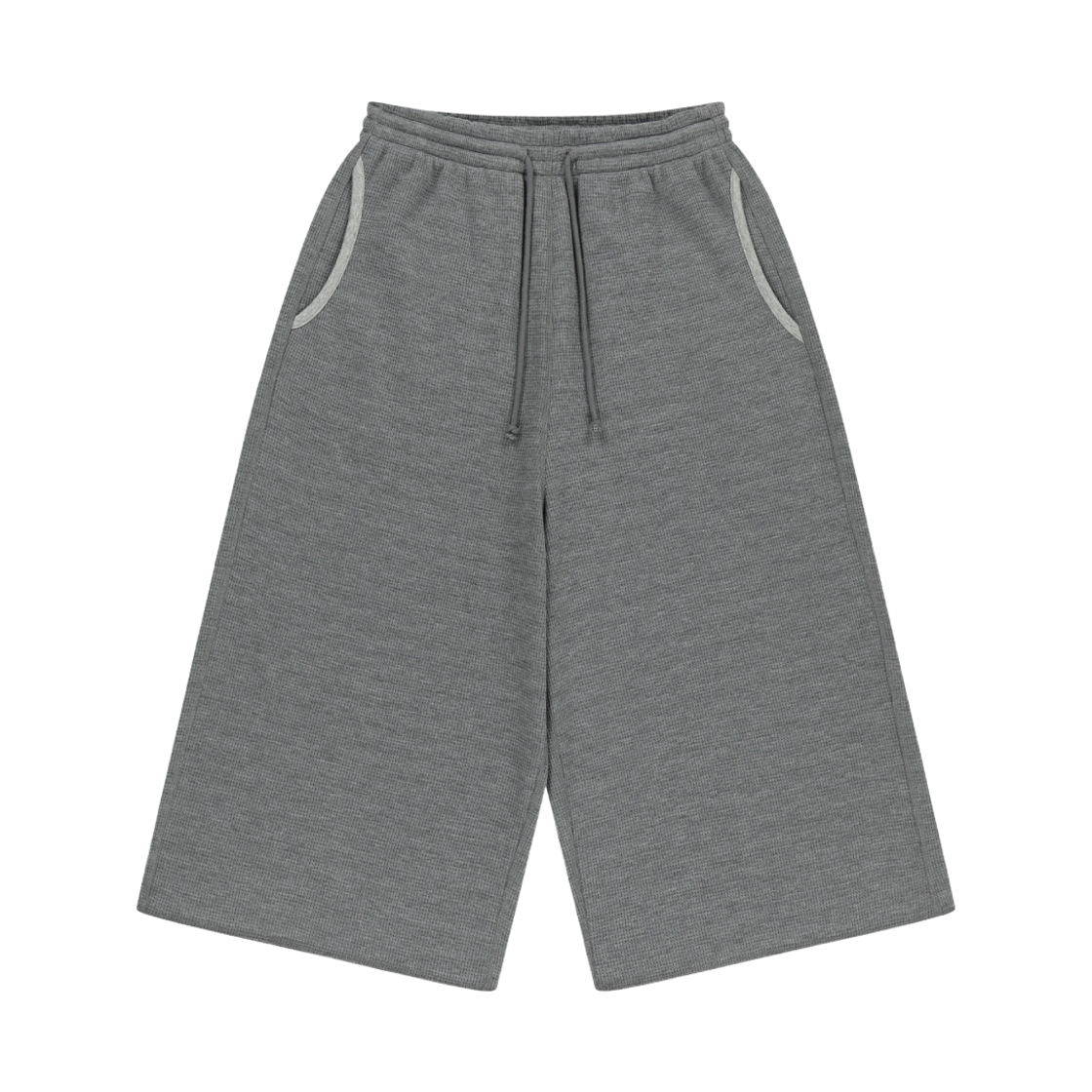 코이세이오 038 와플 카프리 팬츠 멜란지 그레이(COYSEIO 038 Waffle Capri Pants Melange Grey)