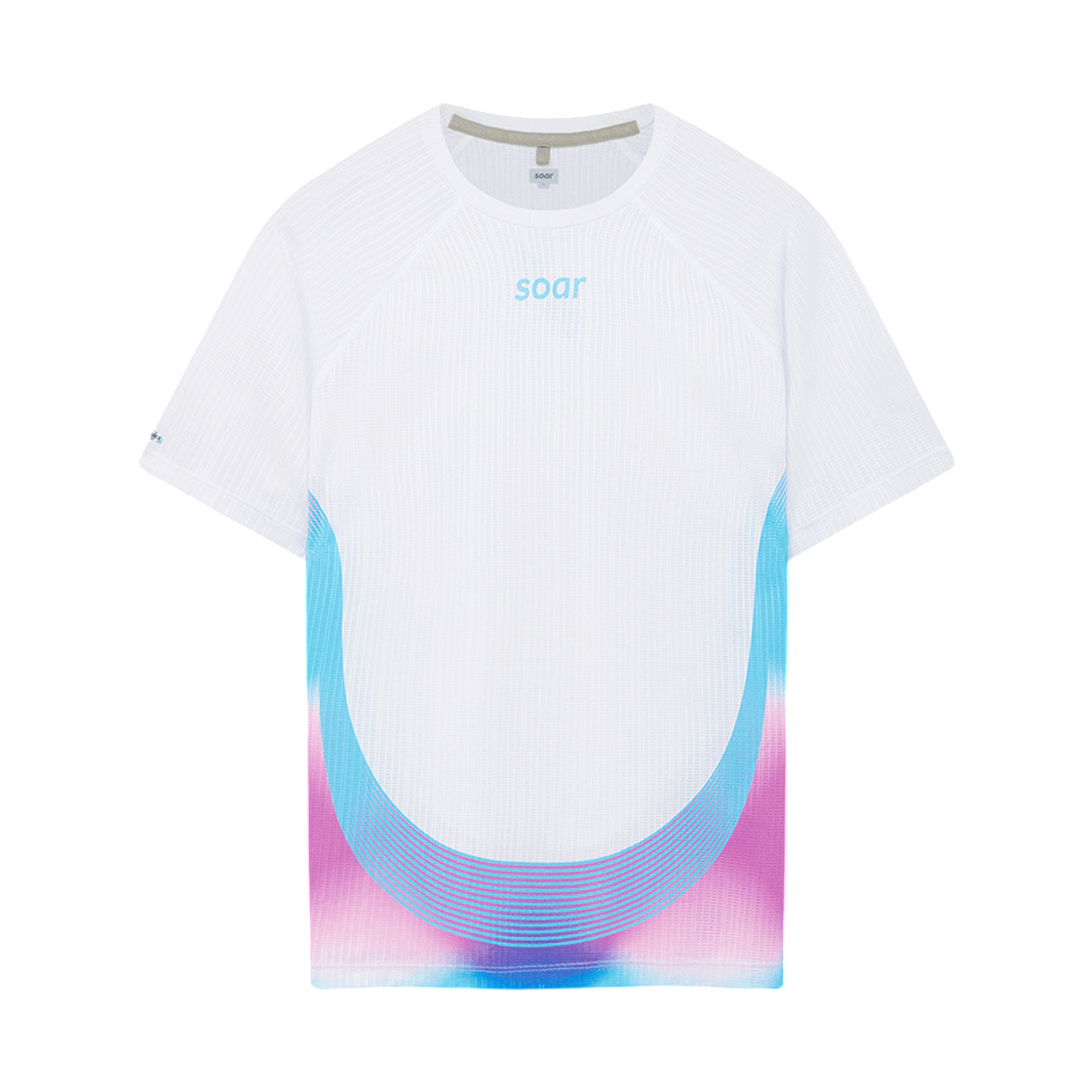 (W) 소어 러닝 레이스 티셔츠 화이트 마젠타 블루((W) Soar Running Race T-Shirt White Magenta Blue) - 1