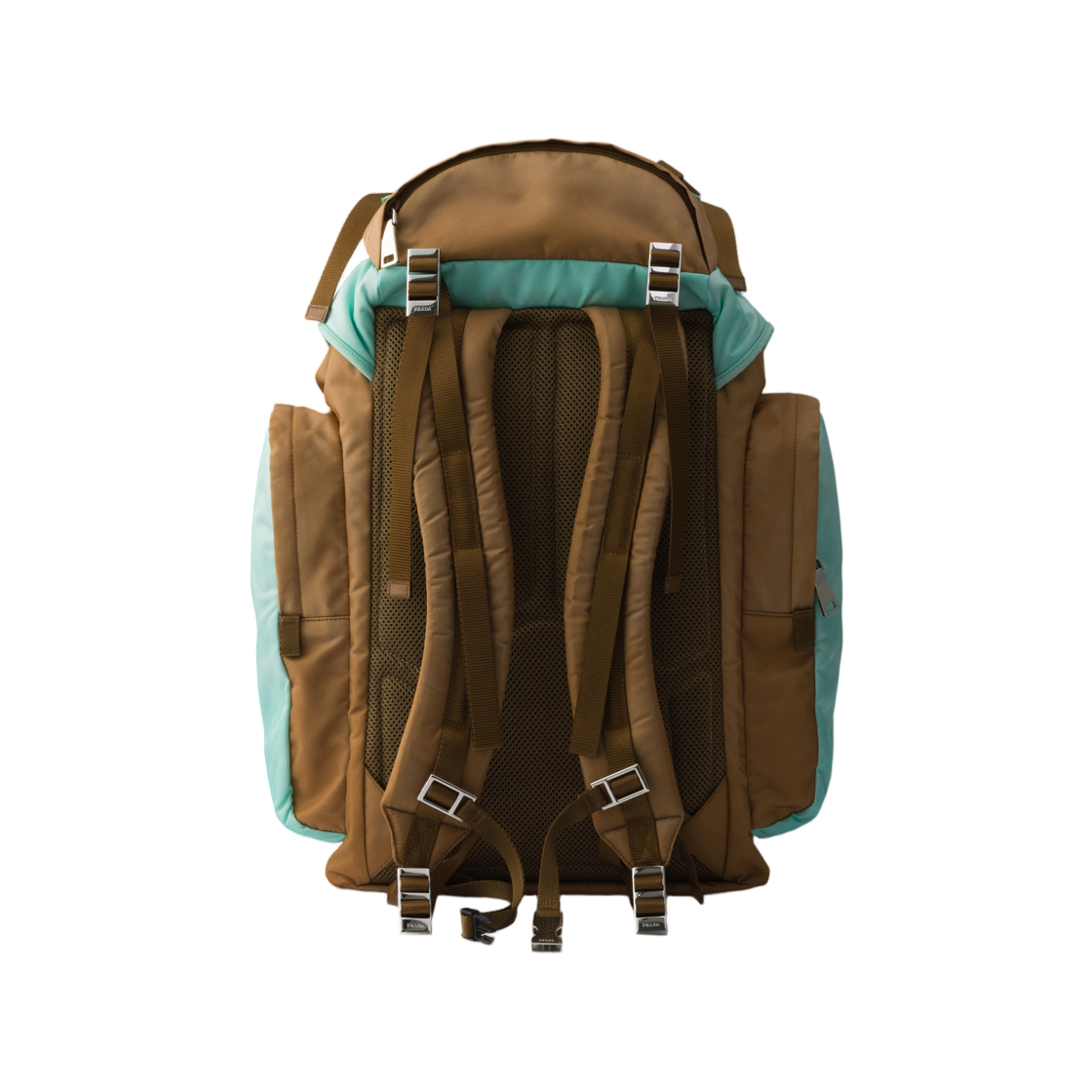 프라다 라지 리나일론 앤 사피아노 레더 백팩 브랜디 제이드(Prada Large Re-Nylon and Saffiano Leather Backpack Brandy Jade) - 2