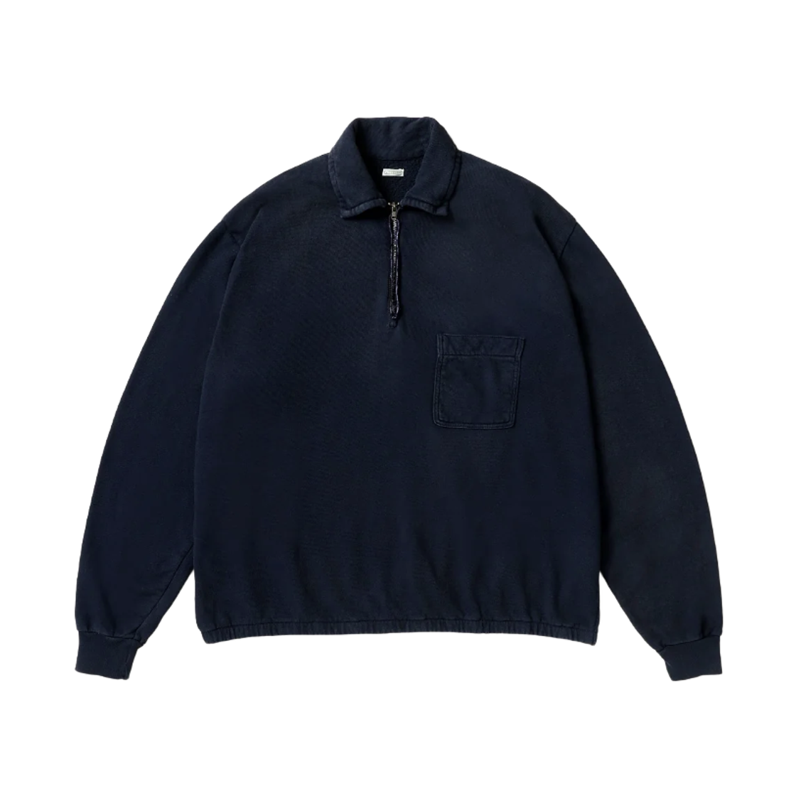 아프레쎄 빈티지 라이트 웨이트 하프 집 스웨트셔츠 네이비 - 26SS(A.Presse Vintage Light Weight Half Zip Sweatshirt Navy - 26SS)