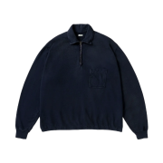 A.Presse Vintage Light Weight Half Zip Sweatshirt Navy - 26SS