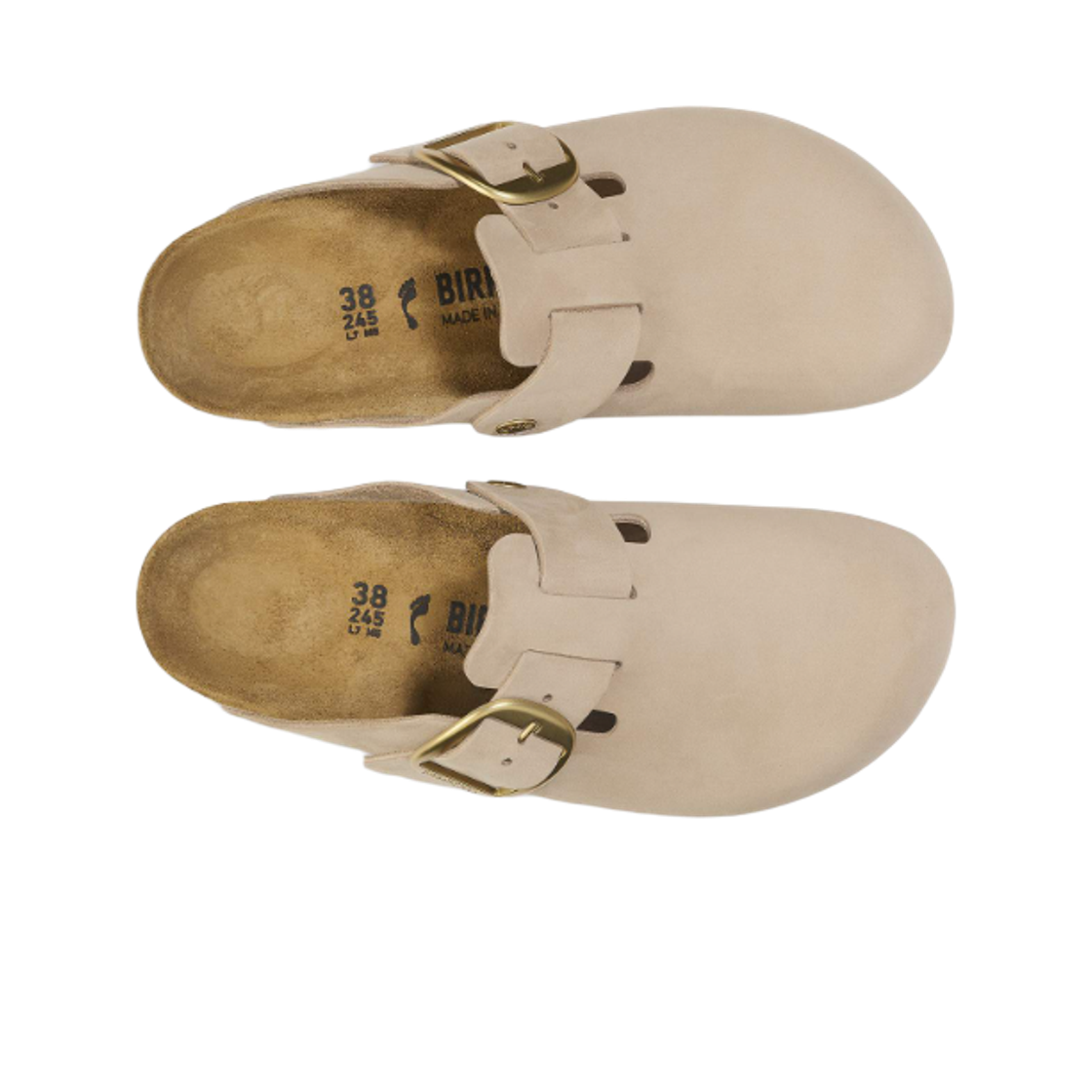 (W) 버켄스탁 보스턴 빅 버클 누벅 레더 샌드캐슬 - 내로우((W) Birkenstock Boston Big Buckle Nubuck Leather Sandcastle - Narrow) - 2