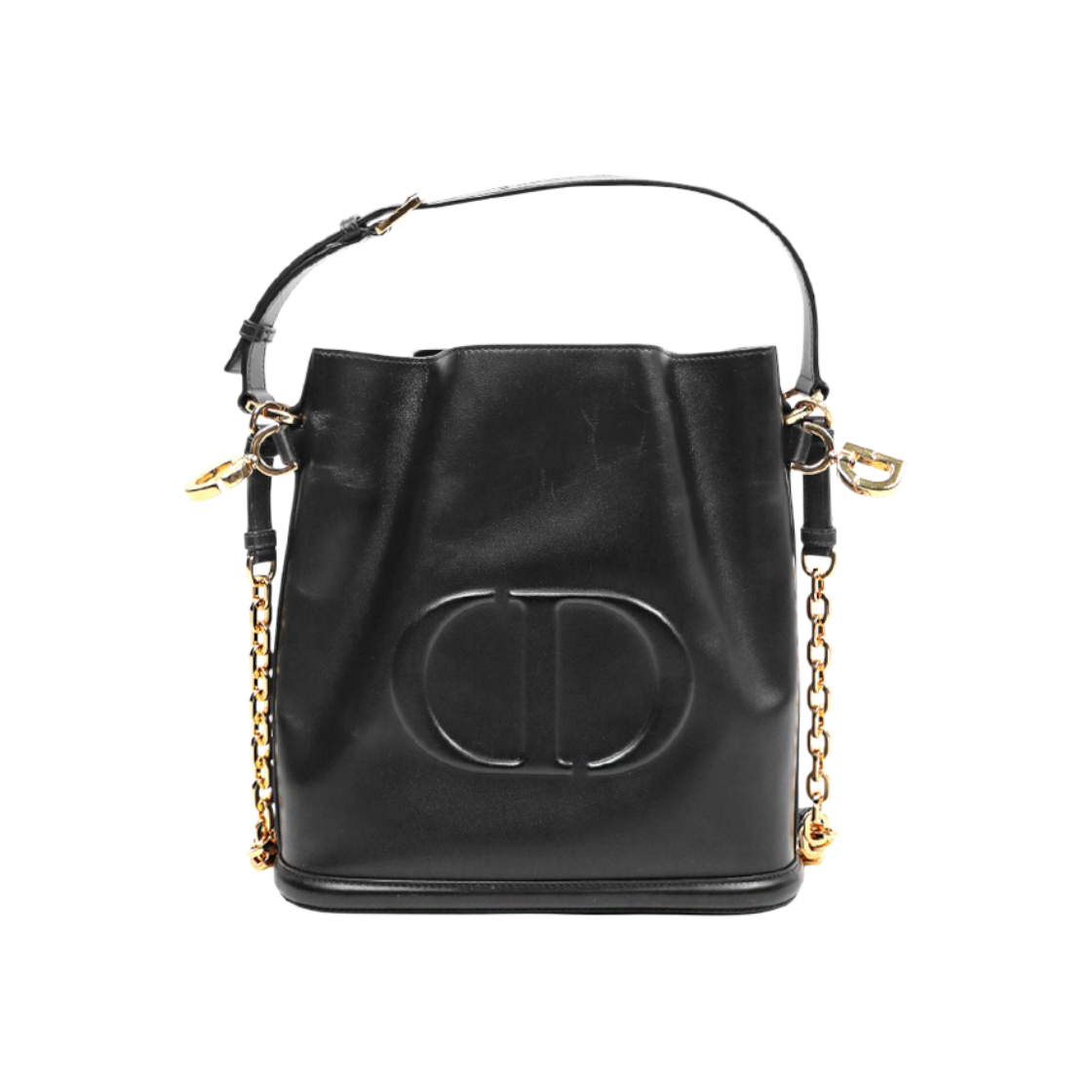 디올 미듐 블랙 레더 쎄디올 버킷 숄더백 C-A50248(Dior Medium Black Leather Saddle Bucket Shoulder Bag C-A50248)
