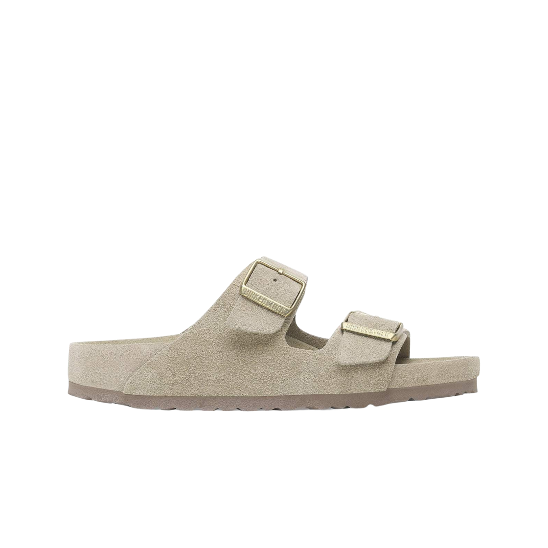 1018443 Birkenstock Arizona Suede Leather Allover Taupe - Narrow