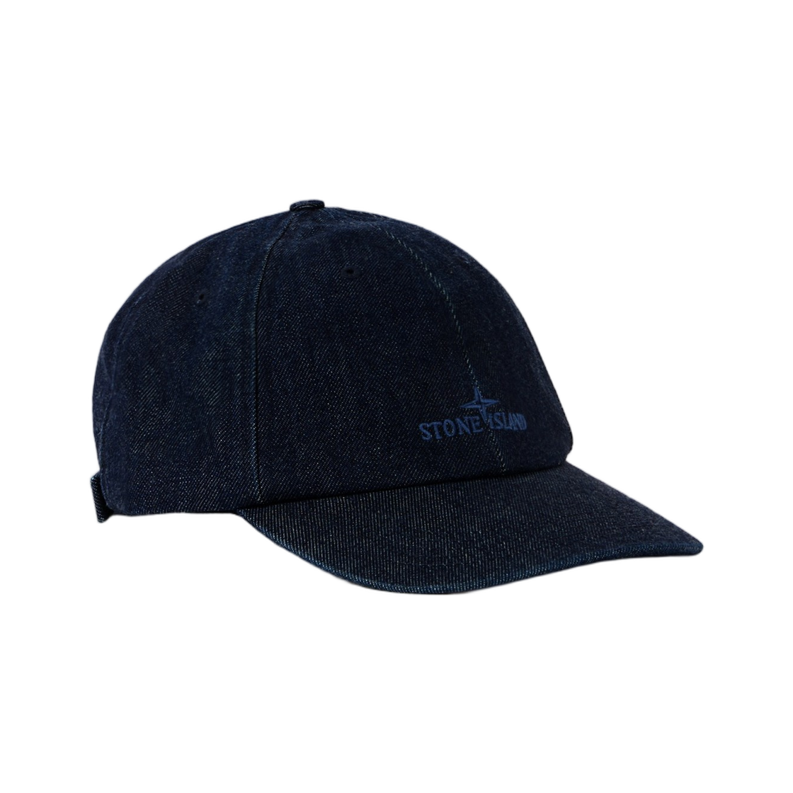 스톤 아일랜드 9100001 인디고 데님 린스드 베이스볼 캡 자수 로고 블루 린스 - 26SS(Stone Island 9100001 Indigo Denim-Rinsed Baseball Cap with Embroidered Logo Blue Rinse - 26SS) - 1