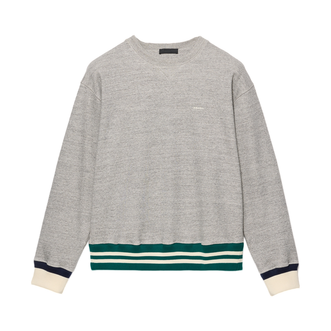 UJL17D-19CJ-F0031 Prada Cotton Fleece Sweatshirt Grey