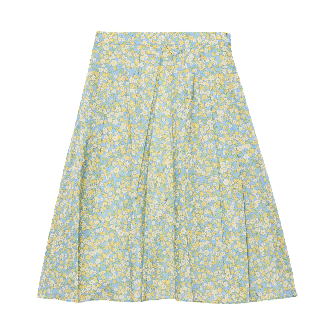 (W) 프라다 풀 플로럴 프린트 리나일론 스커트 크림((W) Prada Full Floral Print Re-Nylon Skirt Cream)