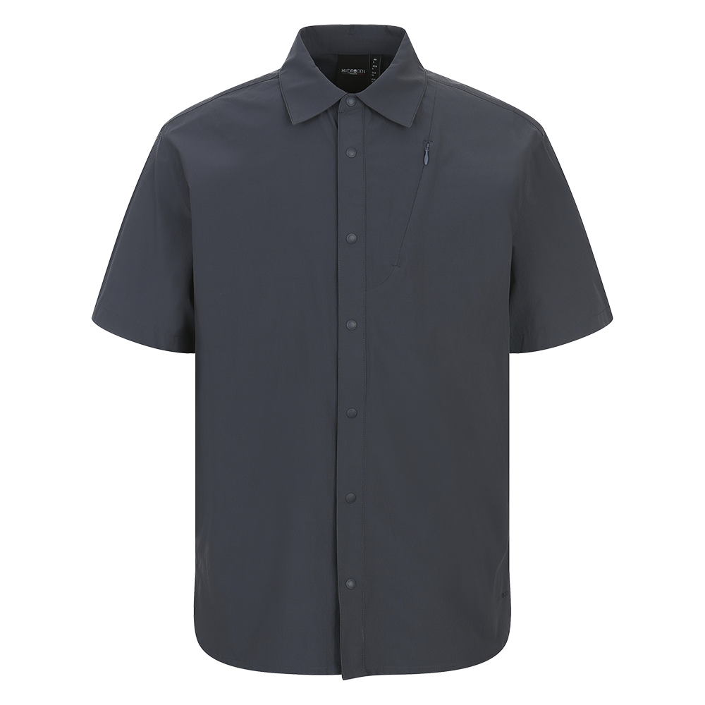 하이드로겐 남성 시어서커 반팔 셔츠 네이비(HYDROGEN Men’s Seersucker Short-Sleeve Shirt Navy) - 1