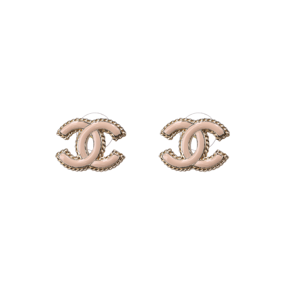 샤넬 ABC528 스터드 이어링 메탈 골드 & 핑크(Chanel ABC528 Gold & Pink Stud Earrings)