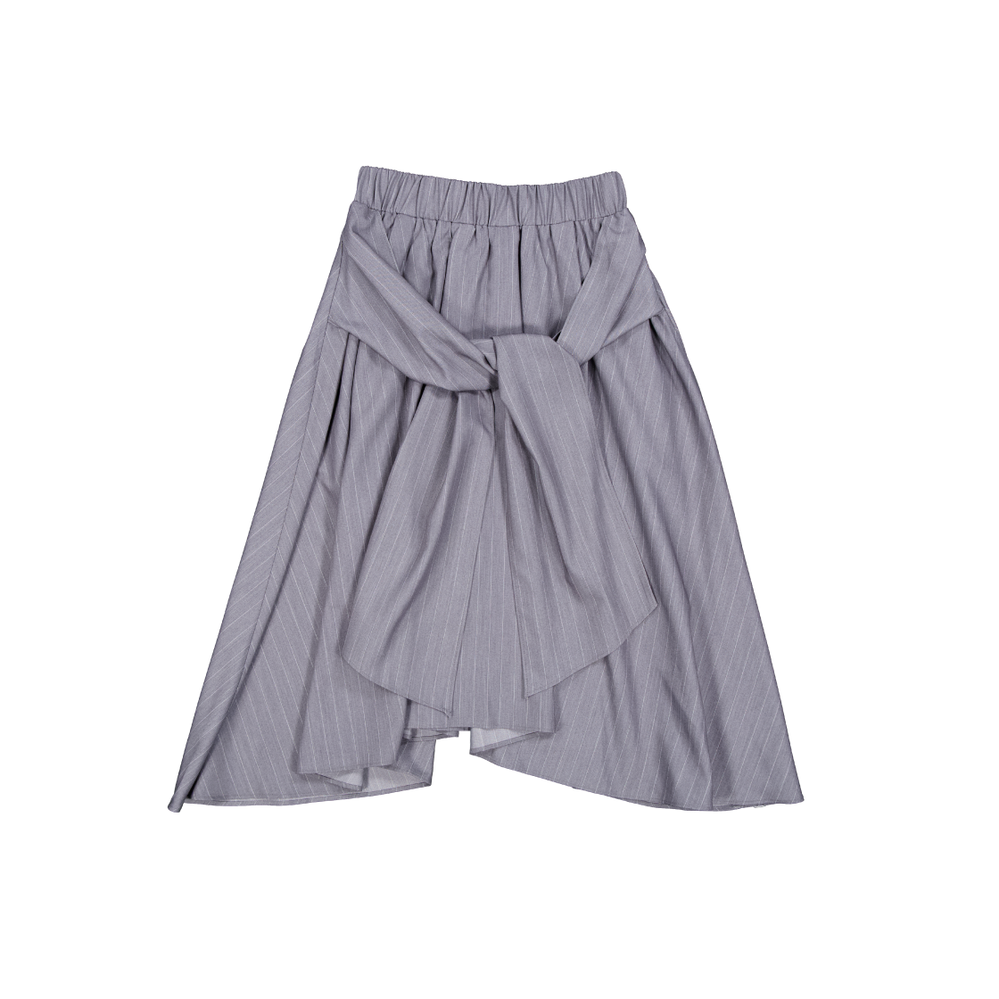 쿠키시 스트라이프 타이 스커트 그레이(Kookeesee Stripe Tie Skirt Grey)