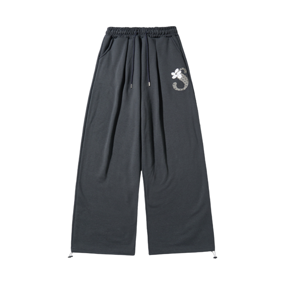 슬릭글로우 도트 포켓 로고 스웨트 팬츠 차콜(SLEEKGLOW Dot Pocket Logo Sweat Pants Charcoal)