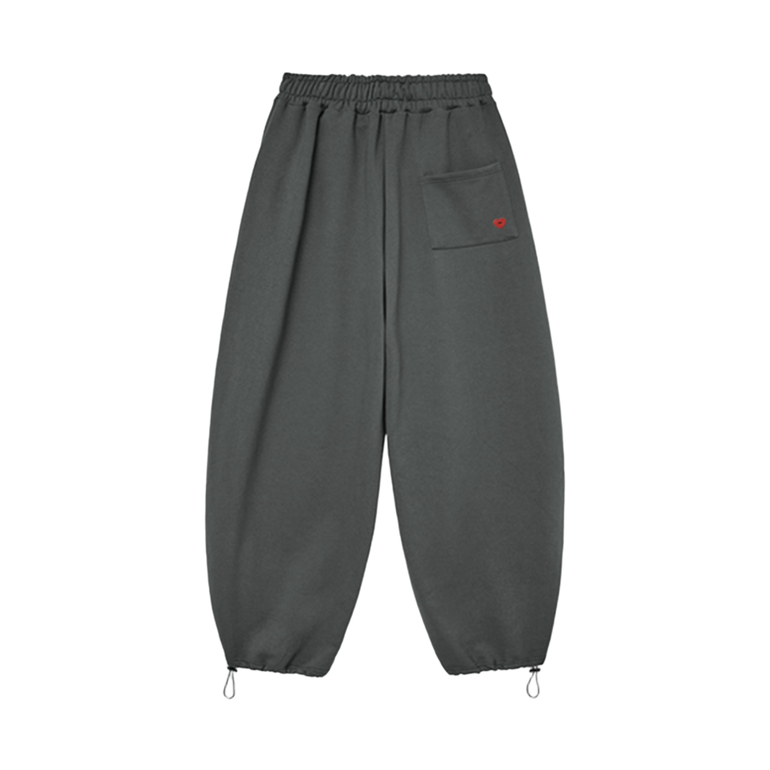 슬릭글로우 로고 핀턱 와이드 커브드 스웨트 팬츠 차콜(SLEEKGLOW Logo Pintuck Wide Curved Sweat Pants Charcoal) - 2