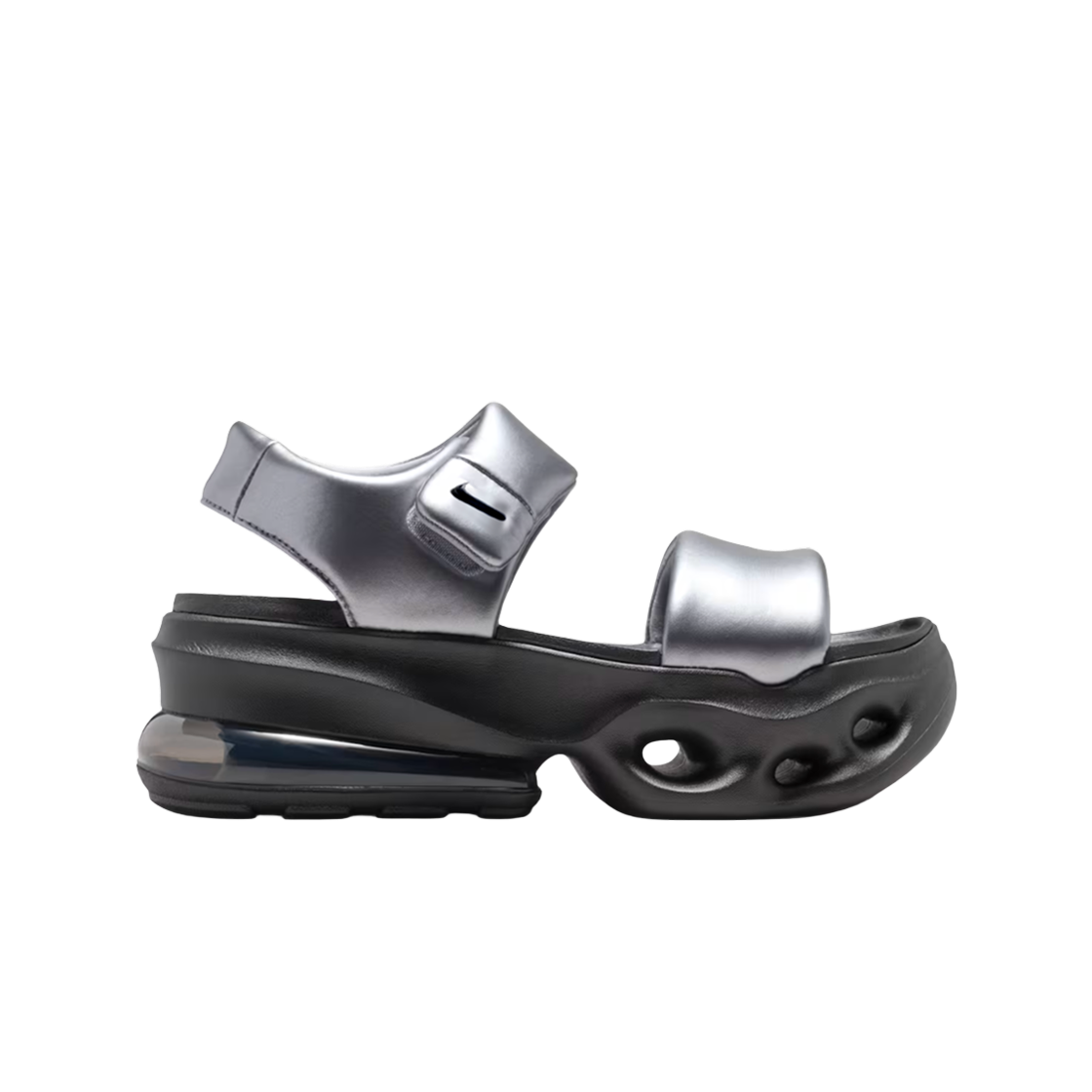 (W) 나이키 에어맥스 헤일로 샌들 메탈릭 쿨 그레이 앤 블랙((W) Nike Air Max Halo Sandal Metallic Cool Grey and Black) - 1