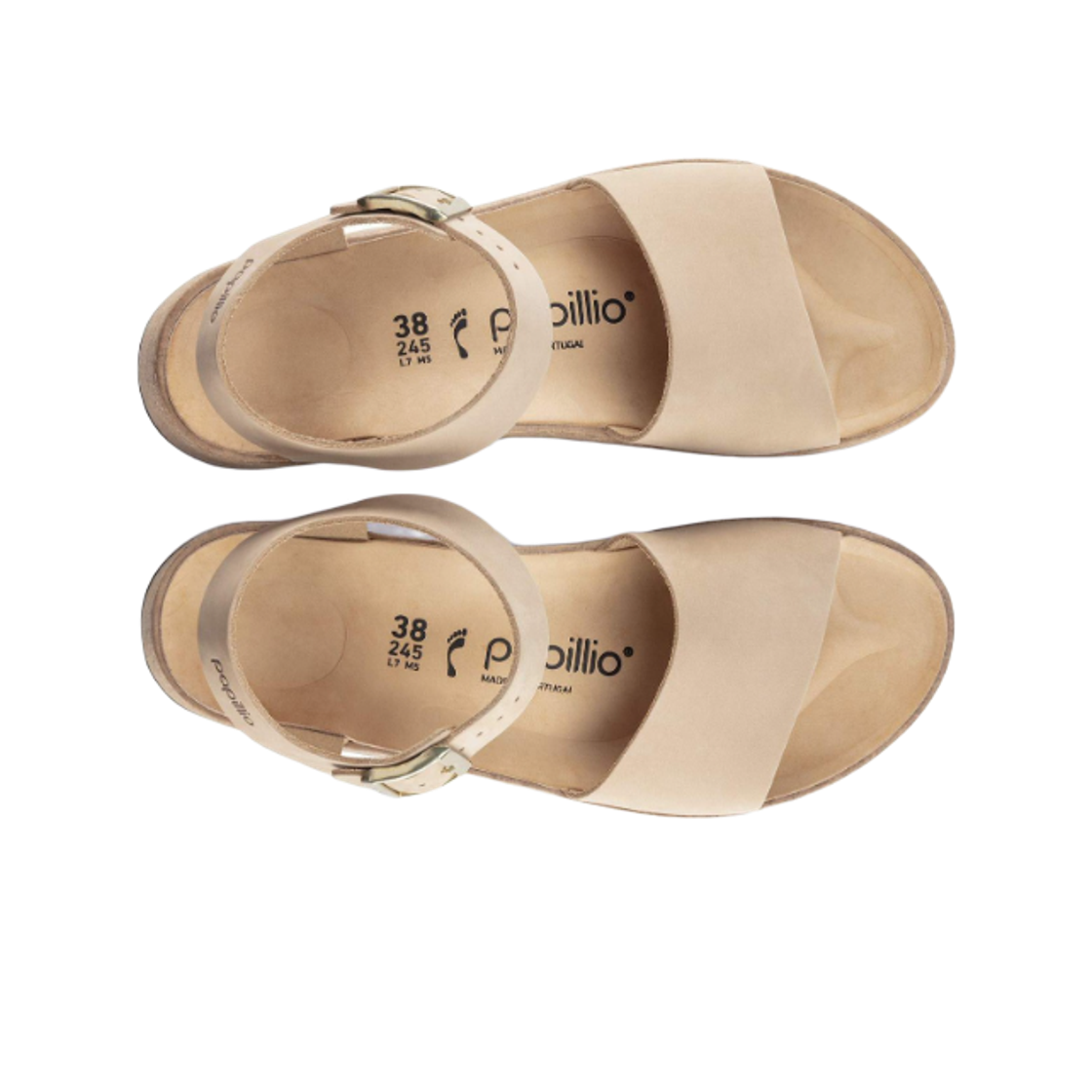 (W) 버켄스탁 글렌다 누벅 레더 샌드캐슬 - 내로우((W) Birkenstock Glenda Nubuk Leather Sandcastle - Narrow) - 2
