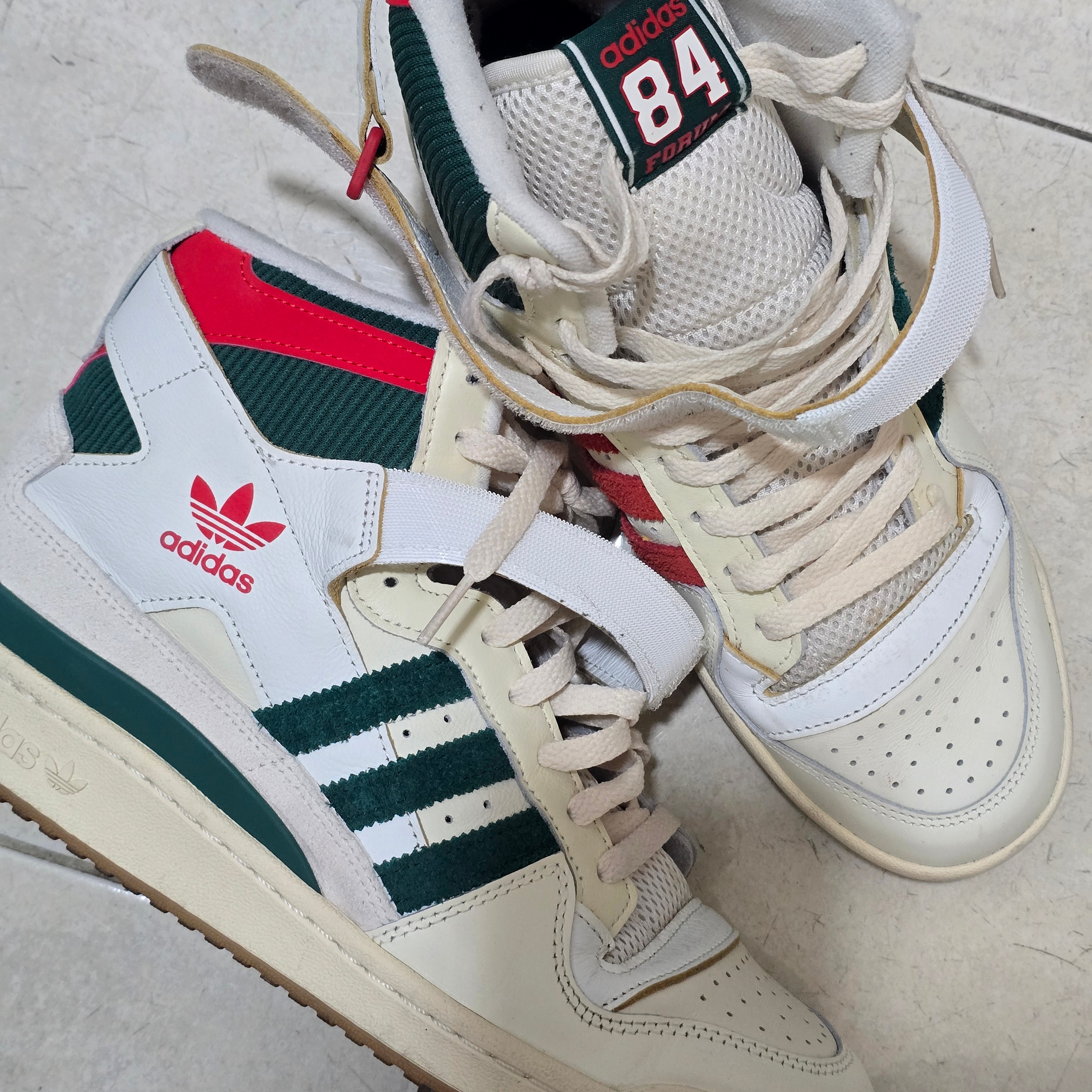Adidas Forum 84 High Collegiate Green Red 착용 스타일
