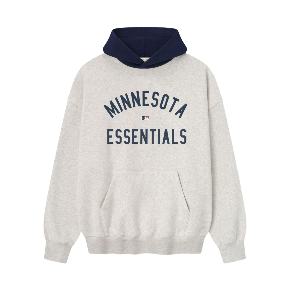 에센셜 x MLB 미네소타 트윈스 스포츠 후드 오트밀 헤더 미드나잇 네이비 - 25FW(Essentials x MLB Minnesota Twins Sport Hoodie Oatmeal Heather Midnight Navy - 25FW) - 1