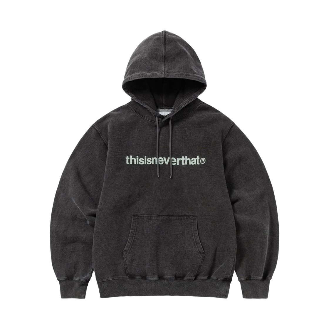 디스이즈네버댓 T 로고 LT 후드 워시드 블랙(thisisneverthat T Logo LT Hoodie Washed Black)