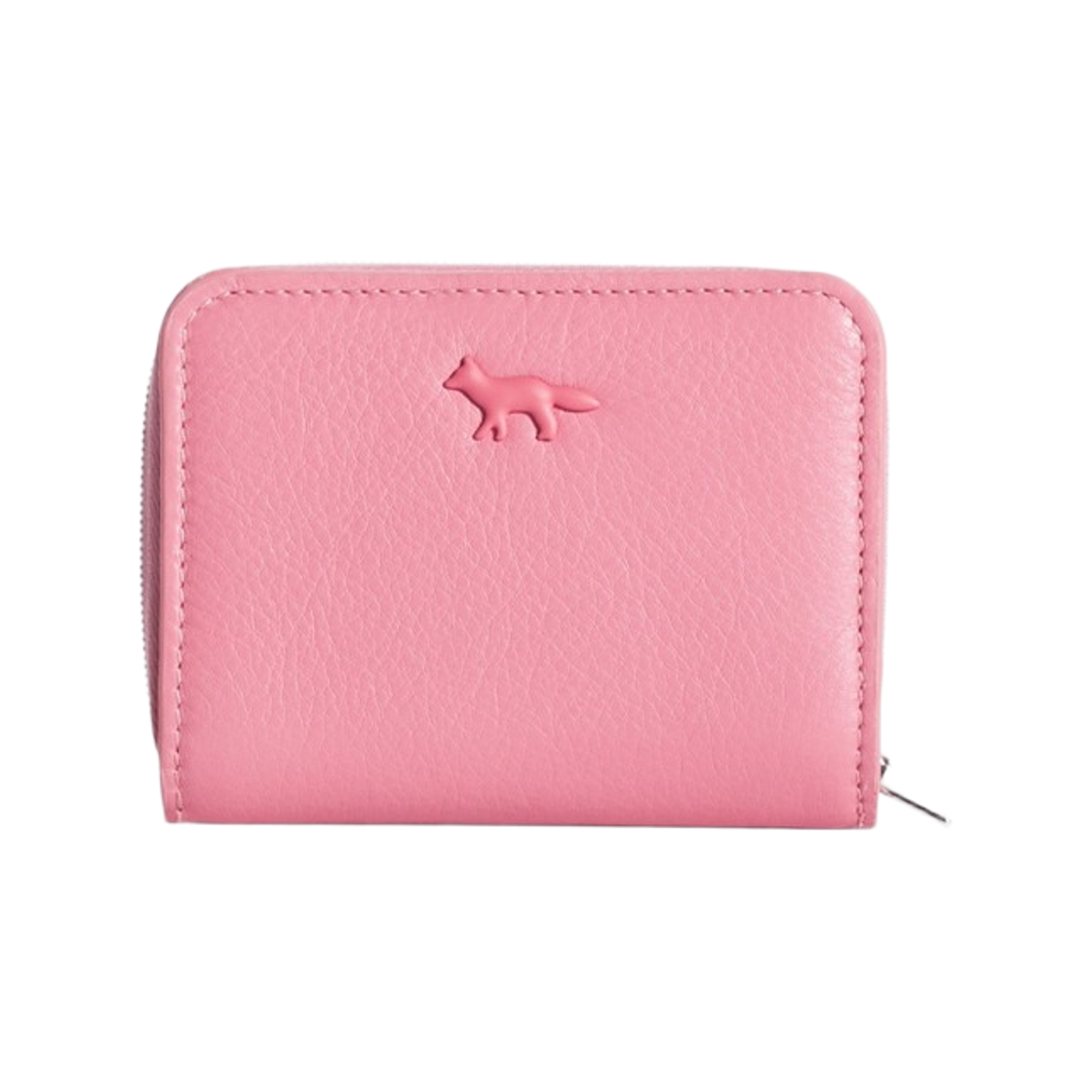 MW05346LC0045-0139 Maison Kitsune Profile Fox Small Leather Zipped Wallet Fraise