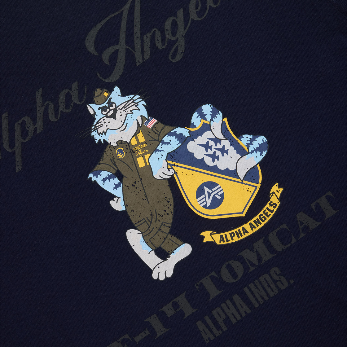 알파 인더스트리 릴랙스드 알파 엔젤스 티셔츠 레플리카 블루(ALPHA INDUSTRIES Relaxed Alpha Angels Tee Replica Blue) - 3