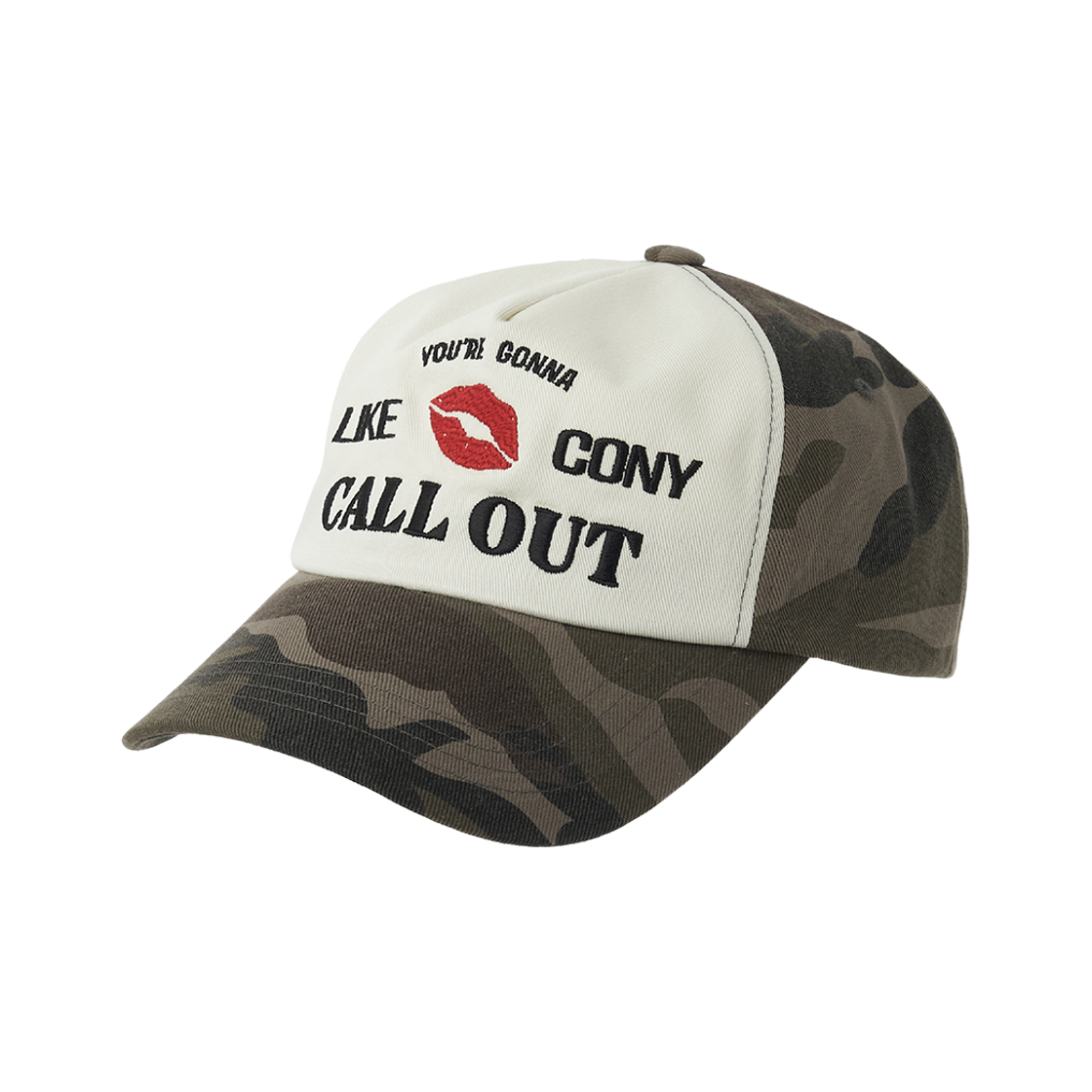 CN26SS-BC01CI CONY Callout Lips Logo Ball Cap / Camo/Ivory