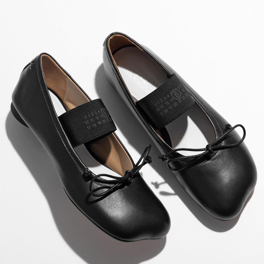 (W) MM6 Maison Margiela Anatomic Numeric Ballerinas Black 착용 스타일 - 1