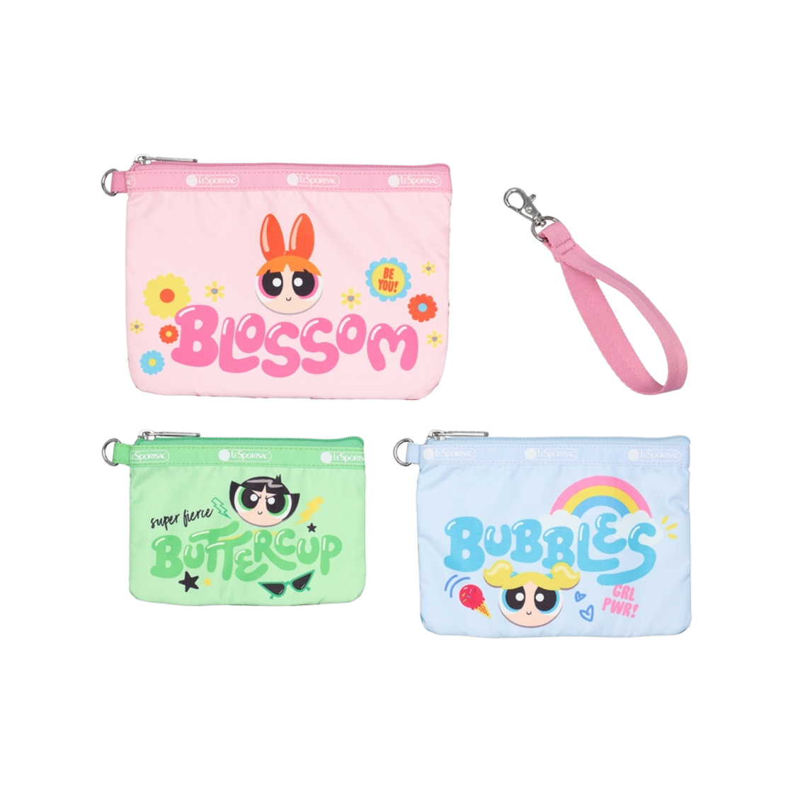 레스포색 파워퍼프걸 리스틀릿 파우치 세트(Lesportsac PPG Wristlet Pouch Set) - 3