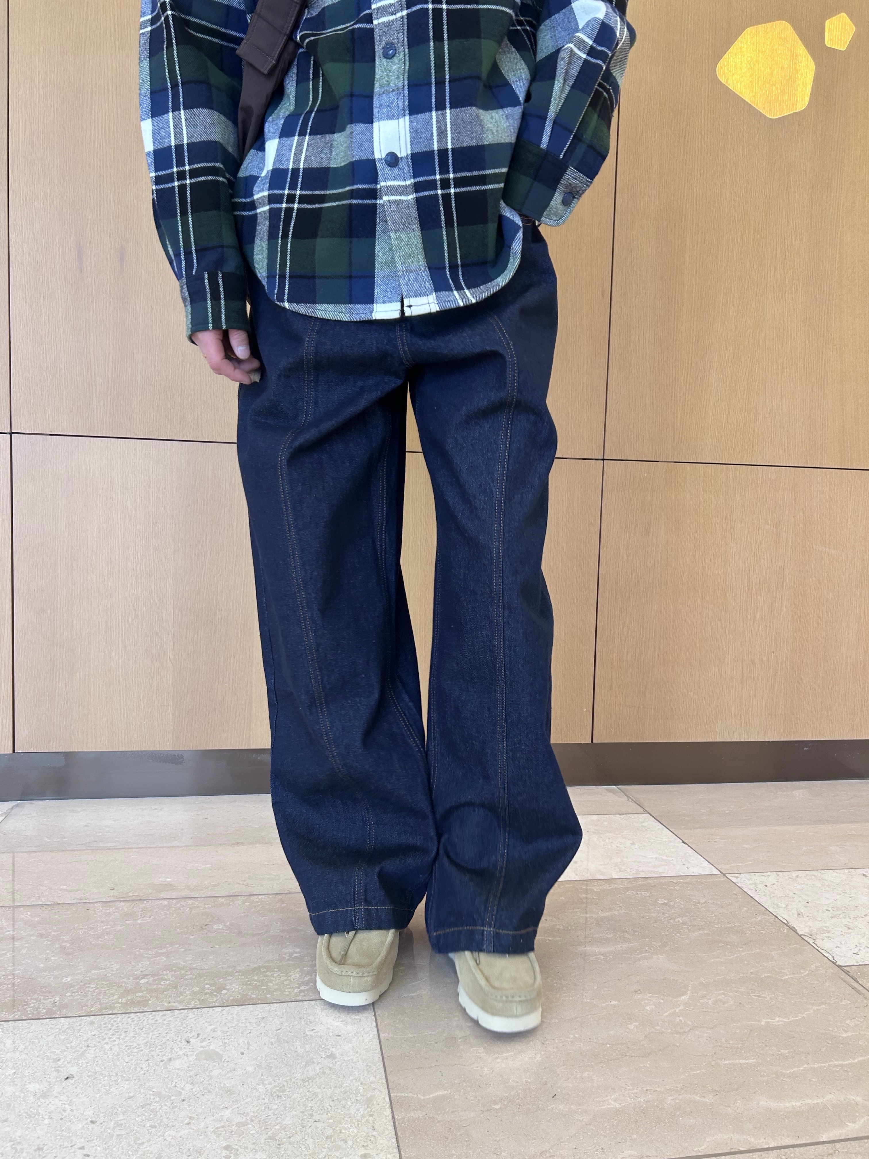 [KREAM 단독] About:Blank Wide Leg Felled Denim Raw Indigo - 26SS 착용 스타일 - 1