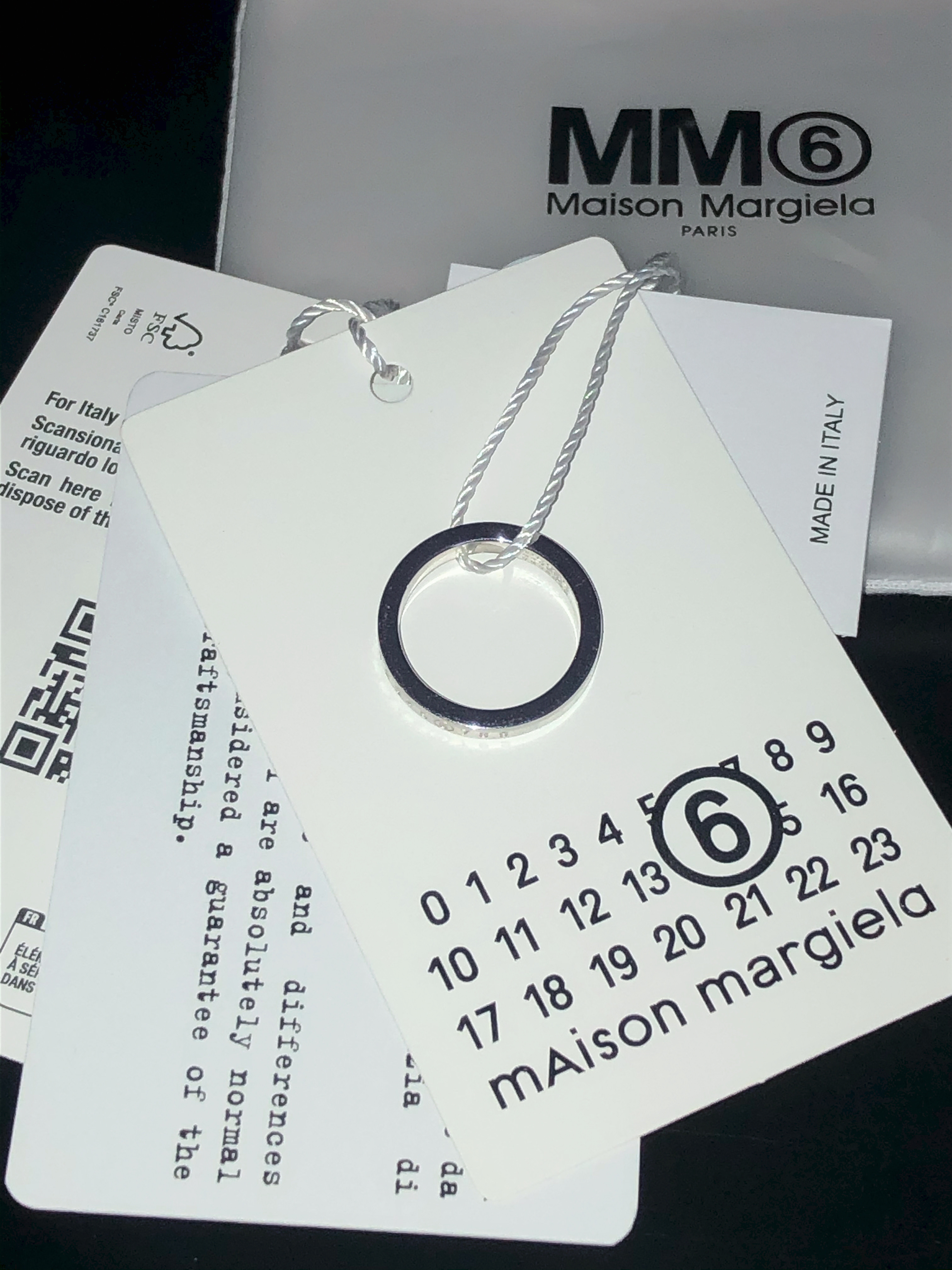 (W) MM6 Maison Margiela Numeric Minimal Signature Ring Silver Palladium 착용 스타일 - 1