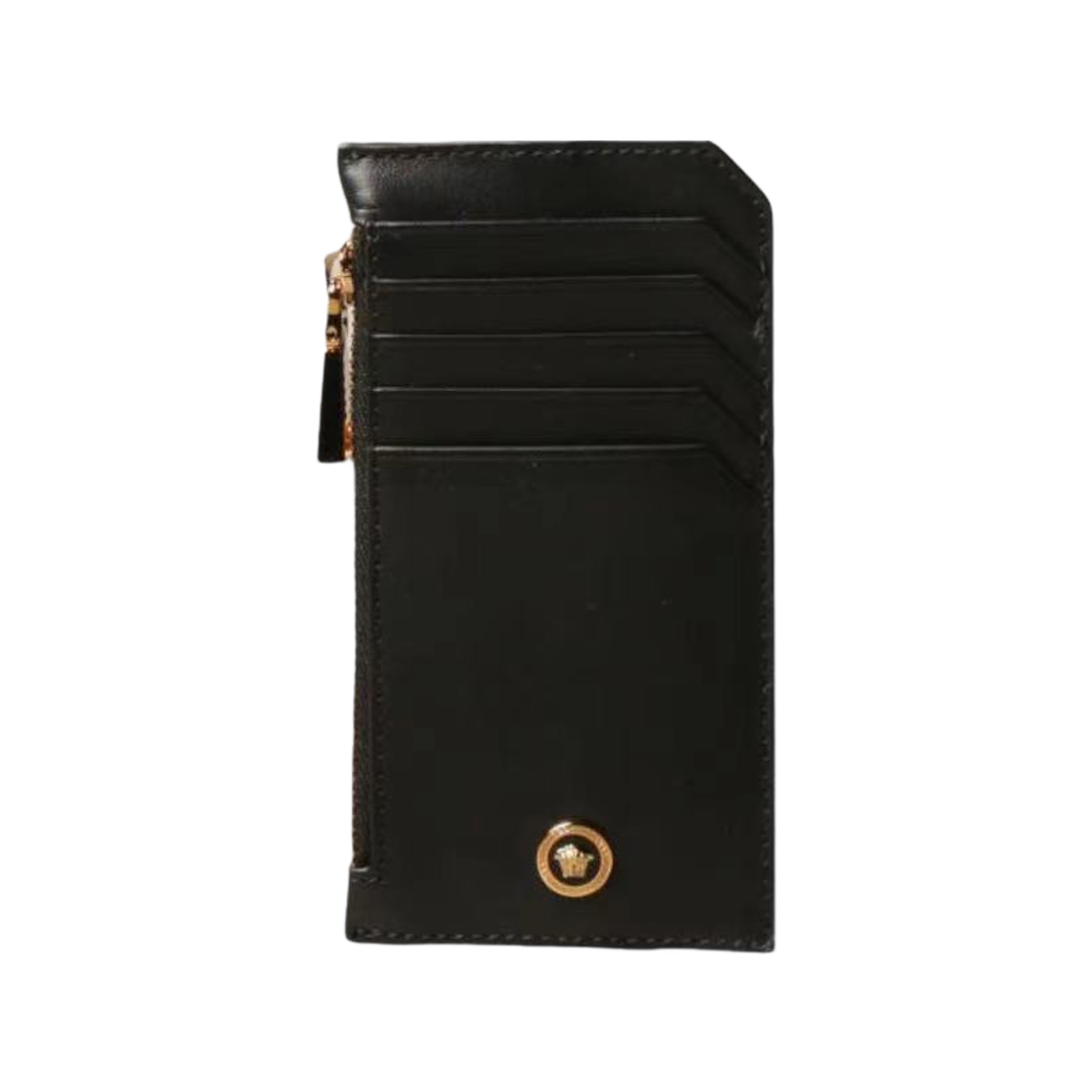 DP37855-DVTE4-D41OH Versace Grainy Leather Card Holder Black