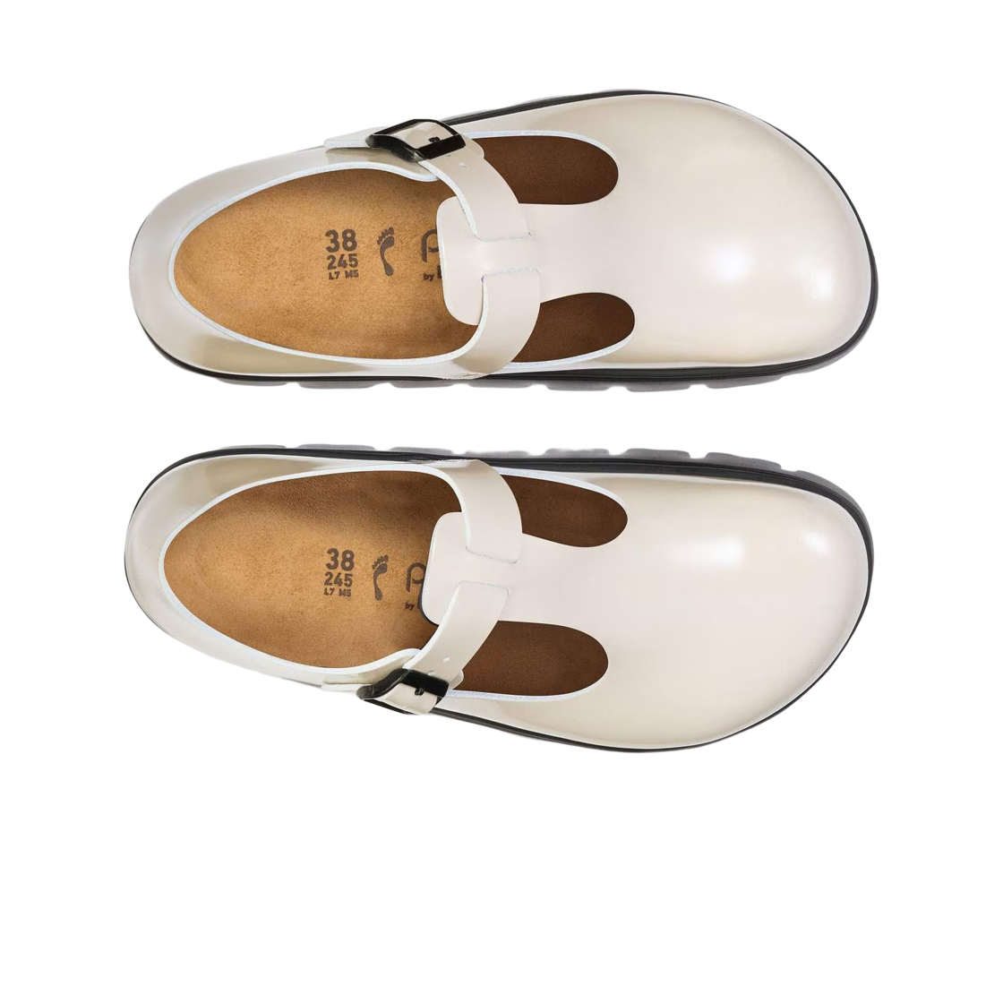 (W) 버켄스탁 파리 청키 내츄럴 레더 오이스터 - 내로우((W) Birkenstock Paris Chunky Natural Leather Oyster - Narrow) - 2