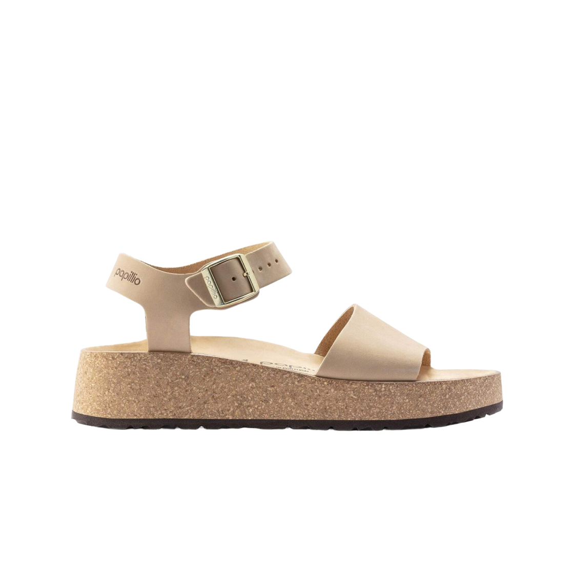 1022966 (W) Birkenstock Glenda Nubuk Leather Sandcastle - Narrow