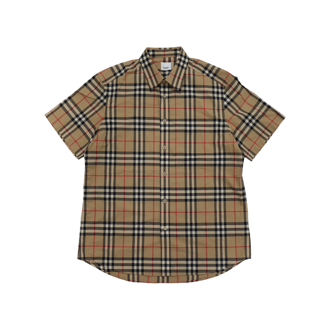 ITLIHA26LOGB Burberry 8020889 Check Short Sleeve Shirt Beige