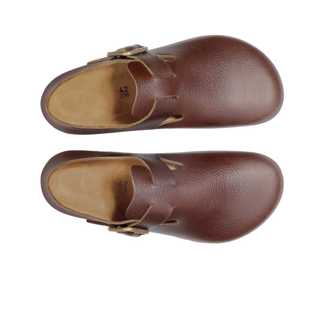 버켄스탁 런던 와이어 버클 내츄럴 레더 빈티지 우드 로스트 - 레귤러(Birkenstock London Wire Buckle Natural Leather Vintage Wood Roast - Regular) - 2