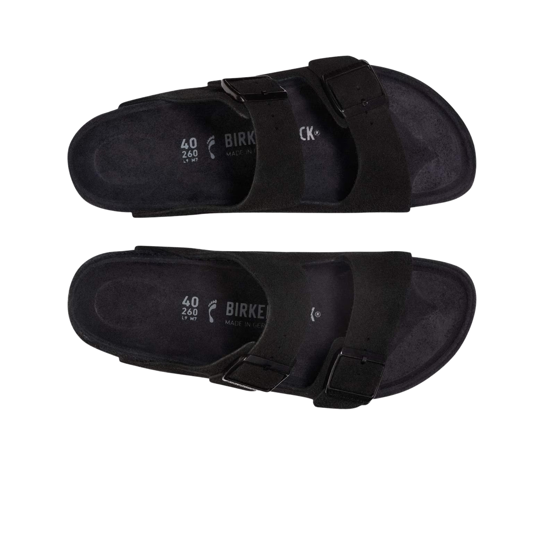 버켄스탁 아리조나 스웨이드 레더 블랙 - 내로우(Birkenstock Arizona Suede Leather Black - Narrow) - 2