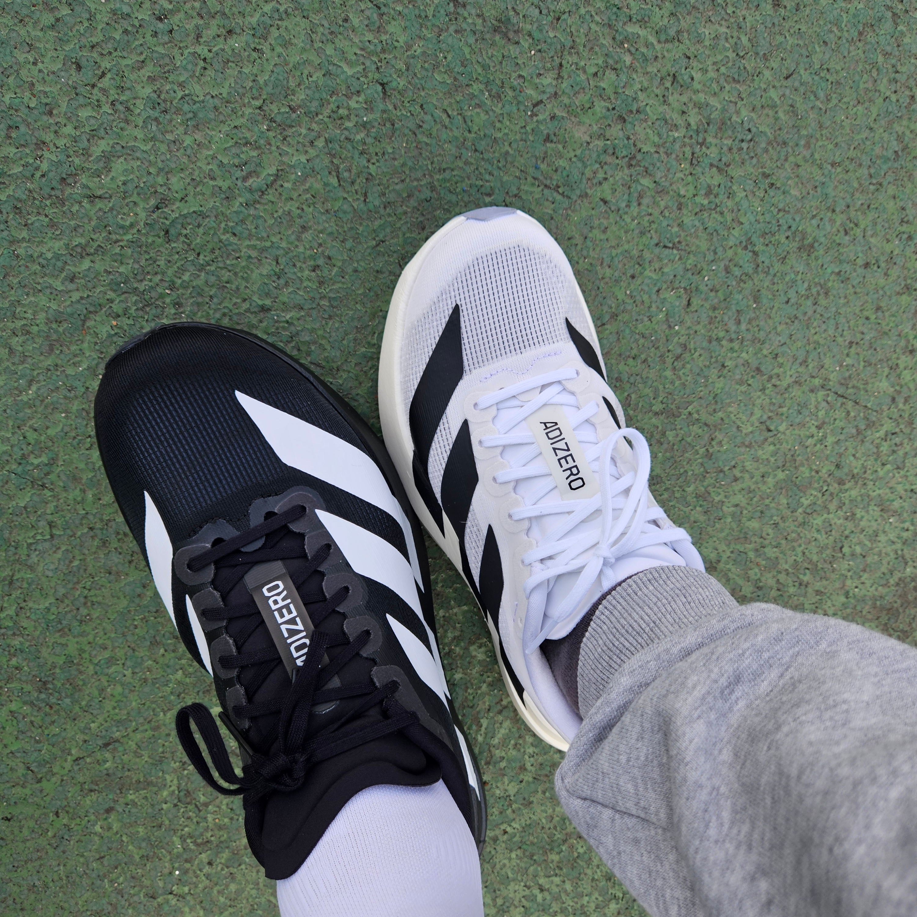 (W) Adidas Adizero EVO SL Cloud White Core Black 착용 스타일
