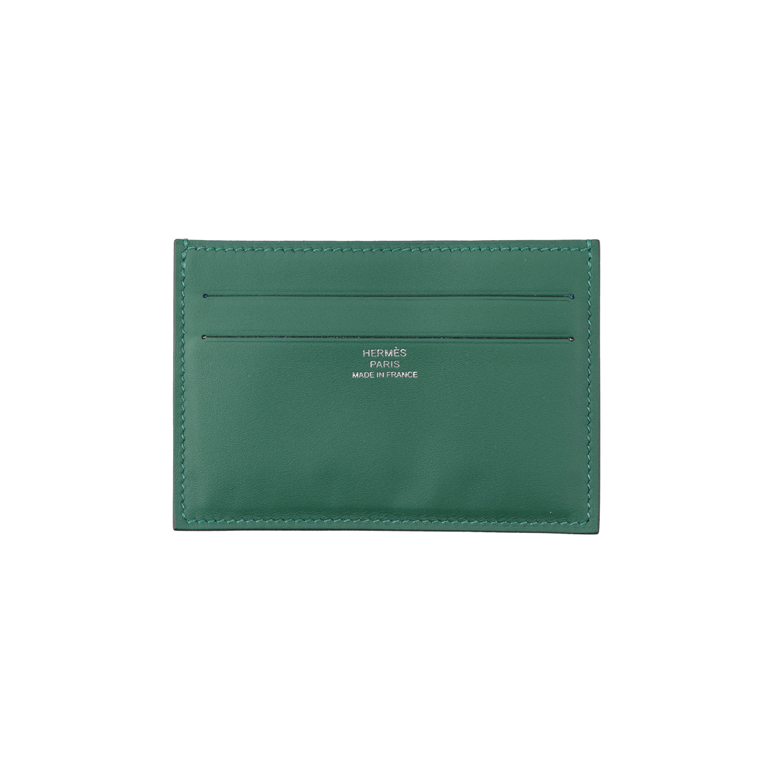 에르메스 시티즌 트윌 카드 지갑 스위프트 & 베르 모옌 블루 리비에라 베르 베흐티고 W각인(Hermes Citizen Twill Card Wallet in Swift & Vert Moyen Blue Riviera with Vert Behtigo W Engraving) - 1