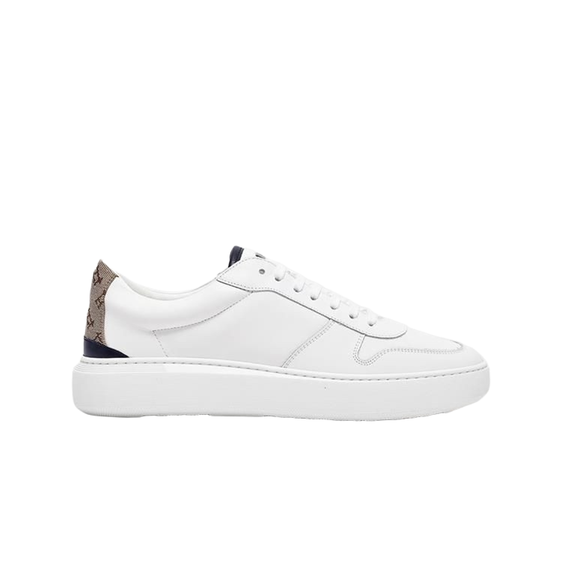 에르노 모노그램 힐 레더 스니커즈 화이트 블랙(Herno Monogram Heel Leather Sneakers White Black)
