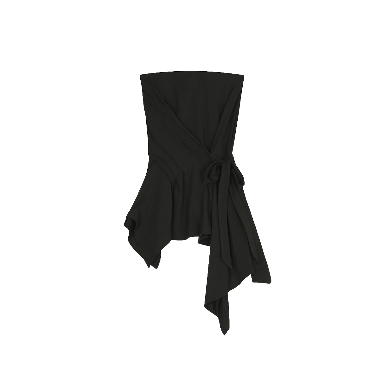 나체 우먼 인클라인 드레이핑 탱크 탑 블랙 - 26SS(Nache Women Incline Draping Tank Top Black - 26SS)