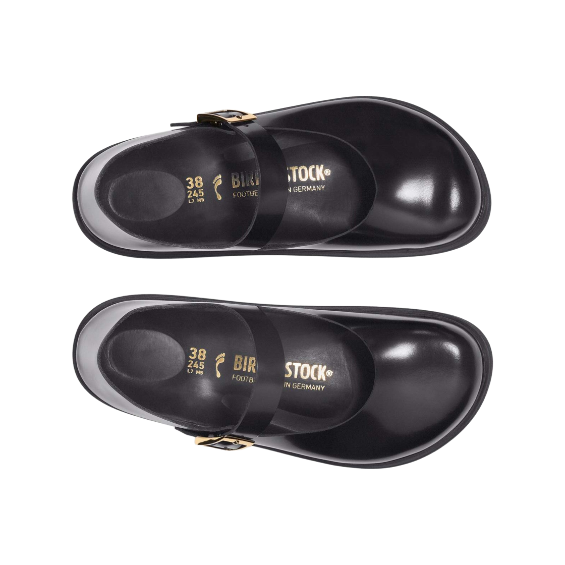 (W) 버켄스탁 만토바 컵 솔 내츄럴 레더 페이턴트 하이 샤인 블랙 - 내로우((W) Birkenstock Mantova Cup Sole Natural Leather Patent High Shine Black - Narrow) - 2