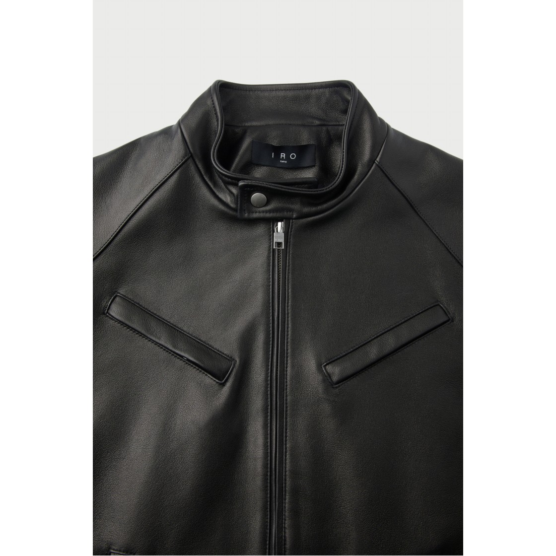 이로 오큘리스 워시드 하이넥 가죽 자켓 블랙(IRO Oculys Washed High-Neck Leather Jacket Black) - 4