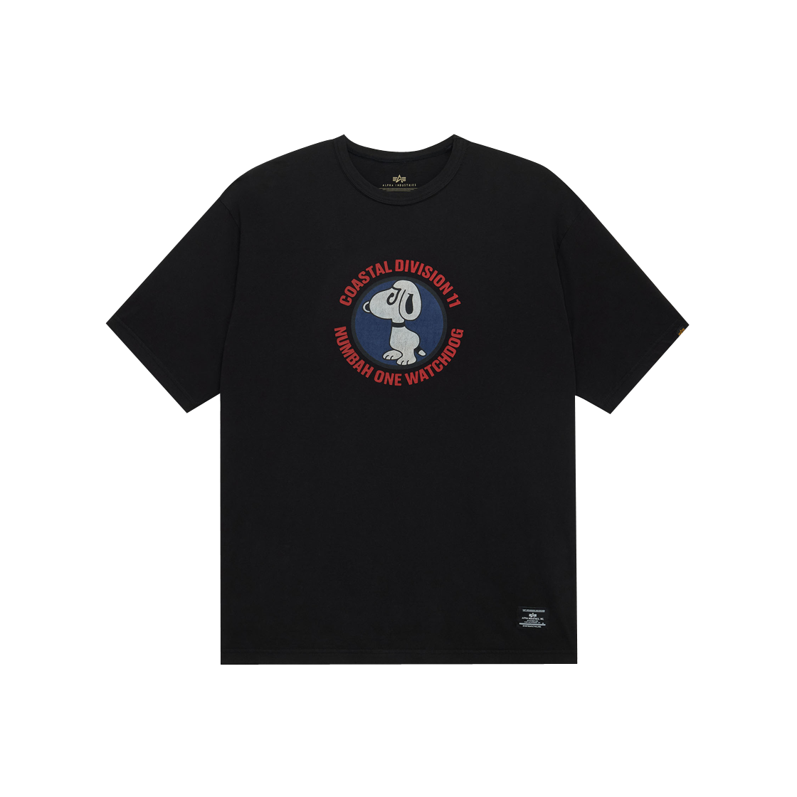 알파 인더스트리 릴랙스드 워치 독 티셔츠 블랙(ALPHA INDUSTRIES Relaxed Watch Dog Tee Black)