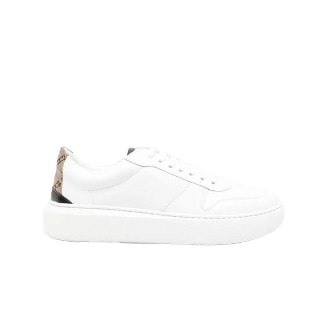 (W) 에르노 모노그램 힐 레더 스니커즈 화이트 블랙((W) Herno Monogram Heel Leather Sneakers White Black)