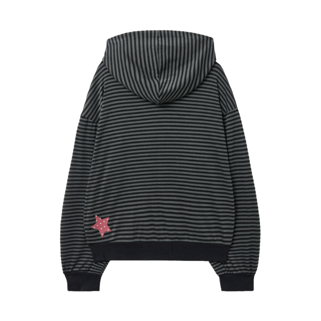 슬릭글로우 스트라이프 패치 투웨이 후드 집업 차콜(SLEEKGLOW Stripe Patch Two-Way Hooded Zip-Up Charcoal) - 2