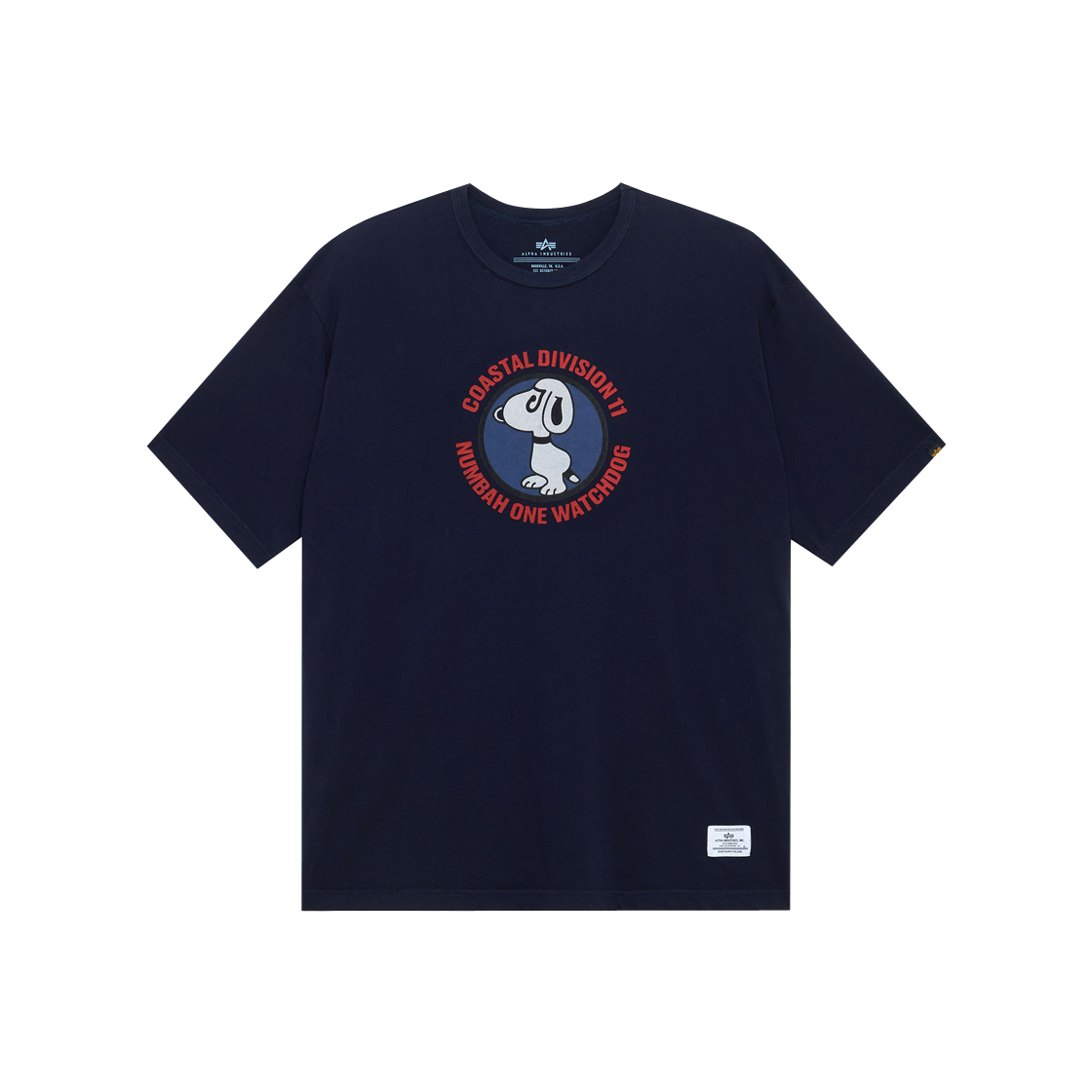 알파 인더스트리 릴랙스드 워치 독 티셔츠 레플리카 블루(ALPHA INDUSTRIES Relaxed Watch Dog Tee Replica Blue)