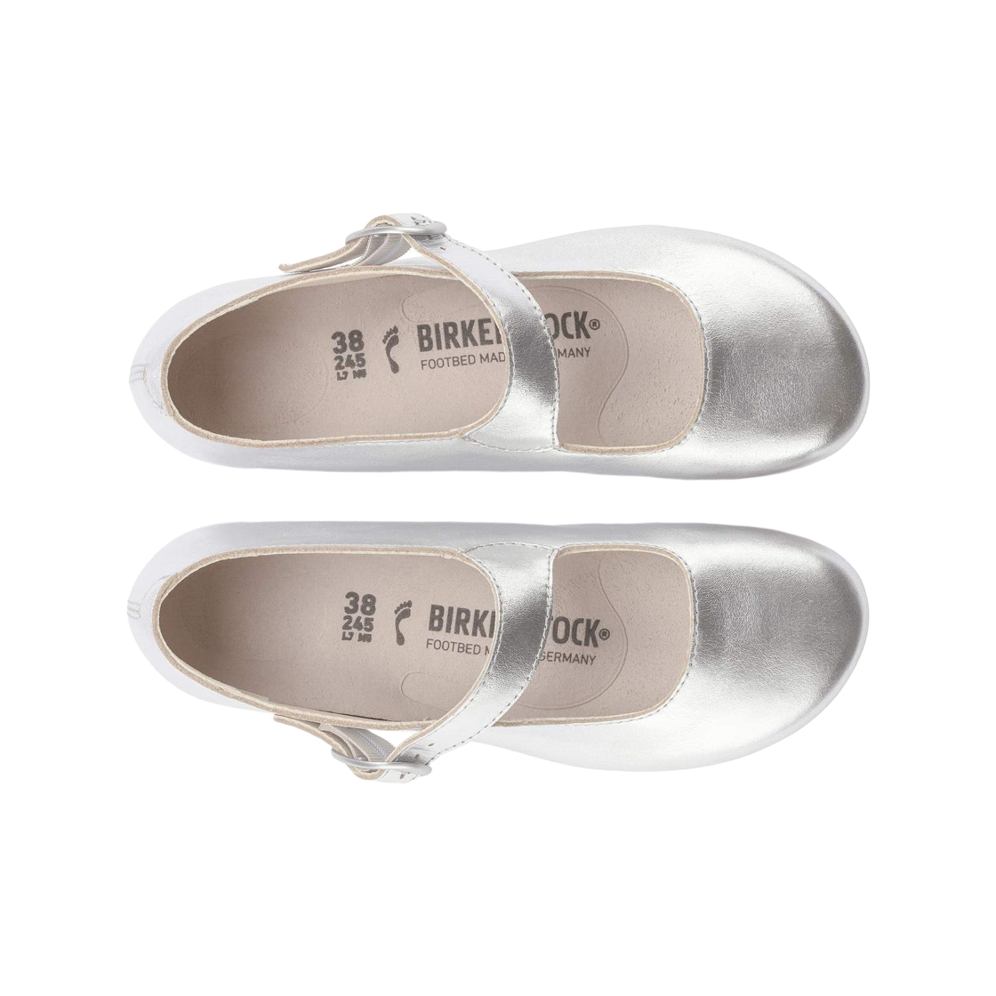 (W) 버켄스탁 트레이시 레더 실버 - 내로우((W) Birkenstock Tracy Leather Silver - Narrow) - 2